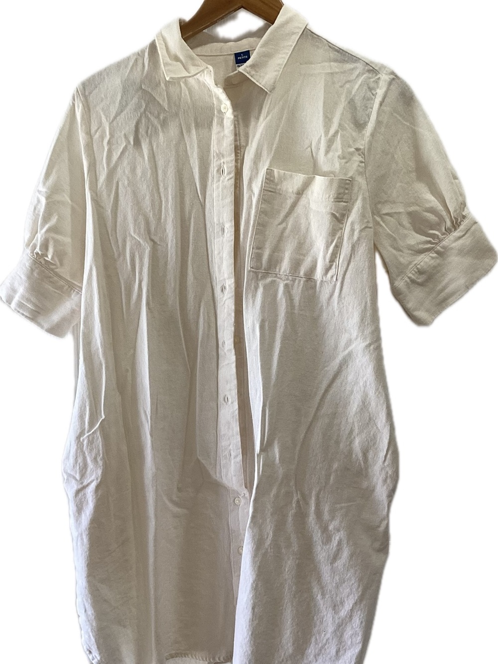 Old Navy Cream Short-Sleeve Button-Down Shirt